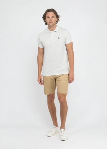 Серая футболка-поло для мужчин U.S. Polo Assn. меланжевая