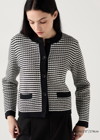 Черно-белый демисезонный кардиган Uniqlo