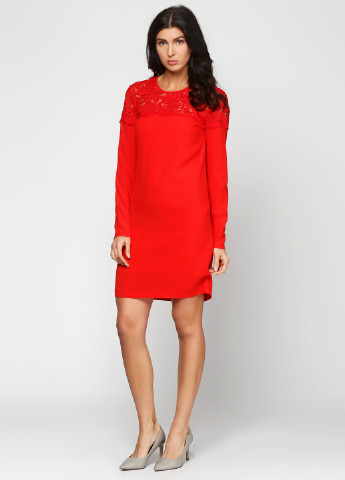 Красное деловое платье DKNY однотонное