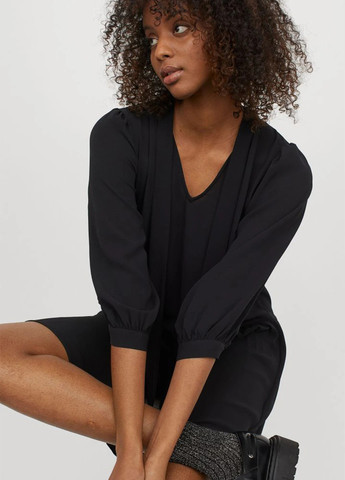 Чорна кежуал сукня H&M однотонна