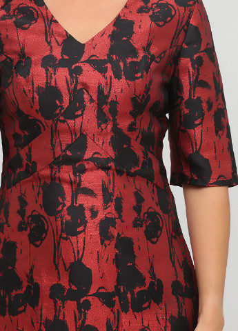 Темно-червона кежуал сукня а-силует The J. Peterman Company з абстрактним візерунком