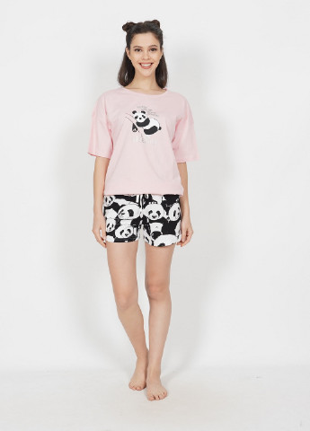 Розовая всесезон комплект (футболка, шорты) футболка + шорты Vienetta