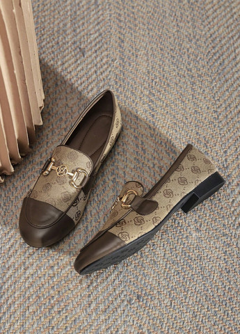 SHEIN Туфлі лофери коричневий з штучна шкіра, текстиль, китай — демісезон (331110020)