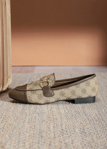 SHEIN Туфлі лофери коричневий з штучна шкіра, текстиль, китай — демісезон (331110020)