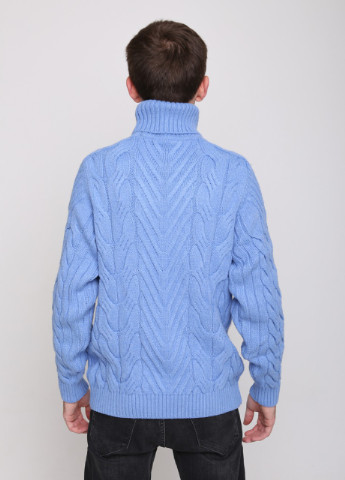 Голубой зимний свитер мужской зимний шерстяной голубой Pulltonic Прямой