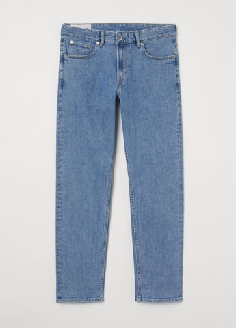 Светло-синие демисезонные зауженные джинсы H&M