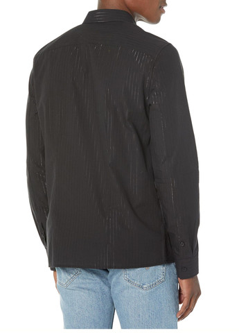 Черная кэжуал рубашка в полоску Guess