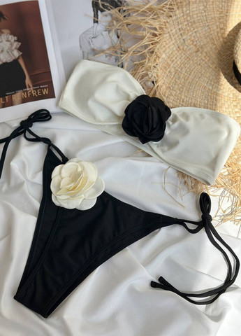 Комбинированный летний раздельный купальник (лиф, трусики) бандо, раздельный NOVA VEGA