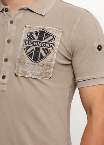 Бежевая футболка-поло для мужчин Richmond с логотипом