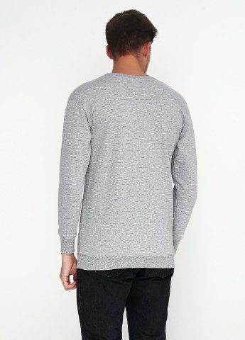 Свитшот H&M - крой меланж светло-серый кэжуал - (88661974)