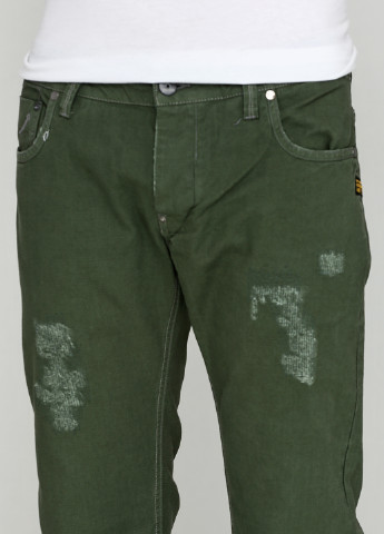 Зеленые демисезонные со средней талией джинсы G-Star Raw
