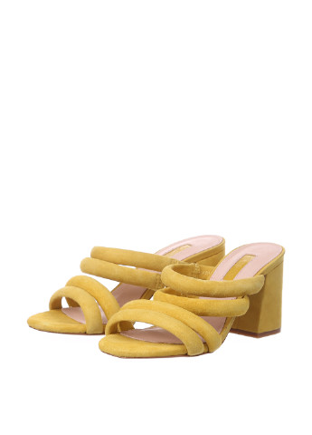 Желтые кэжуал женские шлепанцы Topshop на высоком каблуке