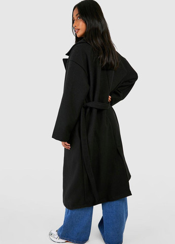 Черное демисезонное Пальто однобортное Boohoo