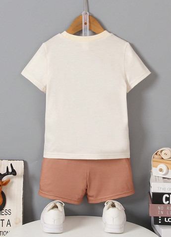 Комбинированный летний костюм (футболка, шорты) с шортами SHEIN