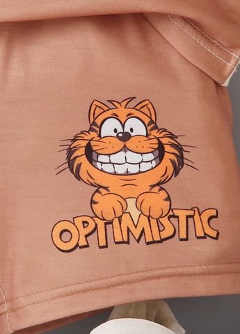 Комбинированный летний костюм (футболка, шорты) с шортами SHEIN