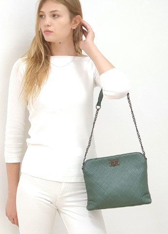 на плече жіноча шкіряна маленька зелена 13829 Fashion сумка (225899821)