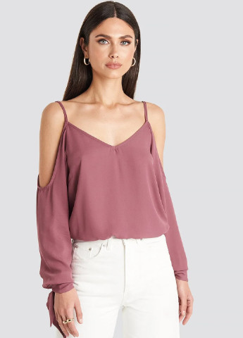 Розово-лиловая демисезонная блуза NA-KD