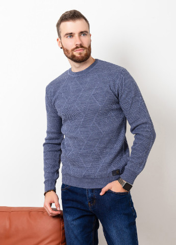 Синий демисезонный свитер мужской джемпер ISSA PLUS GN4-63