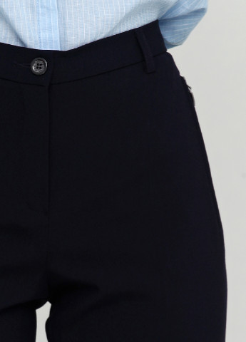 Темно-синие классические демисезонные зауженные брюки BRANDTEX CLASSIC