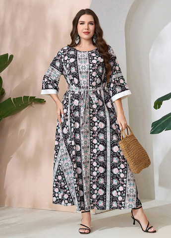 Комбінована кежуал сукня SHEIN з квітковим принтом