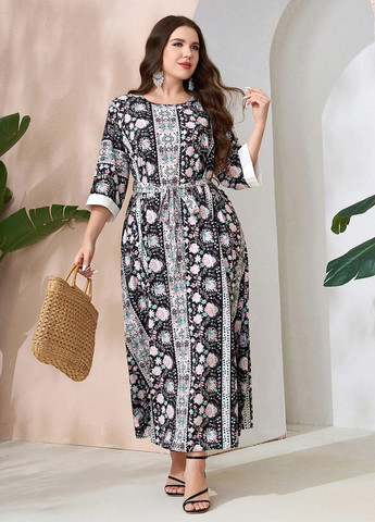 Комбінована кежуал сукня SHEIN з квітковим принтом