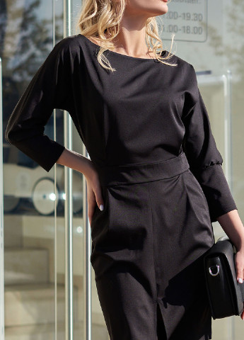 Черное деловое нежное и женственное платье на каждый день Jadone Fashion