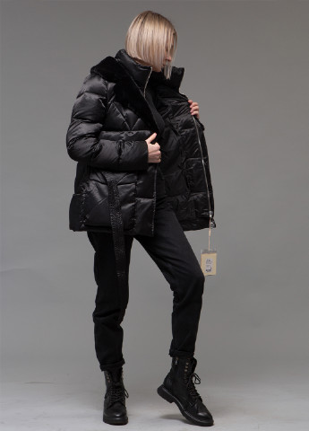 Черный зимний Пуховик ZLLY