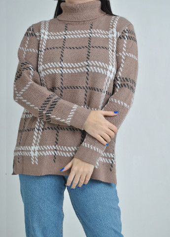 Бежевый зимний свитер-туника Fashion Club