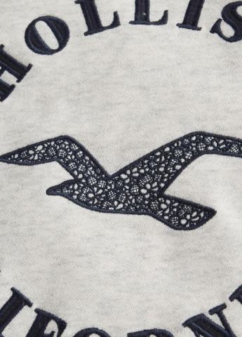Світшот Hollister - Прямий крій світло-сірий кежуал трикотаж, бавовна, поліестер - (184607239)