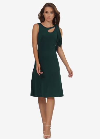 Темно-зеленое кэжуал платье клеш Agata Webers однотонное