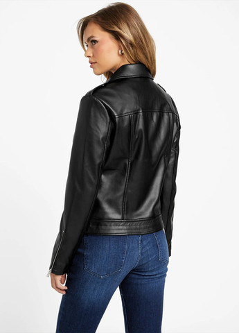 Чорна демісезонна куртка косуха Guess