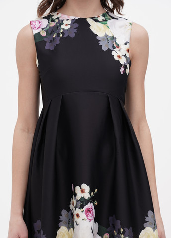 Чорна кежуал сукня кльош True Violet з квітковим принтом