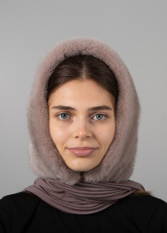Женская теплый платок на голову из натурального меха норки Меховой Стиль ракушка (254683389)