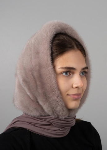Женская теплый платок на голову из натурального меха норки Меховой Стиль ракушка (254683389)