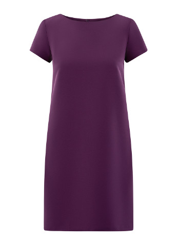 Фиолетовое деловое платье короткое Oodji однотонное