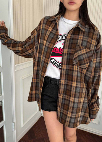 Цветная кэжуал рубашка в клетку SHEIN