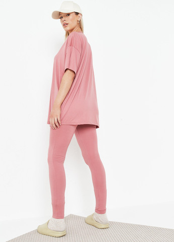 Рожевий літній комплект (футболка, легінси) Missguided