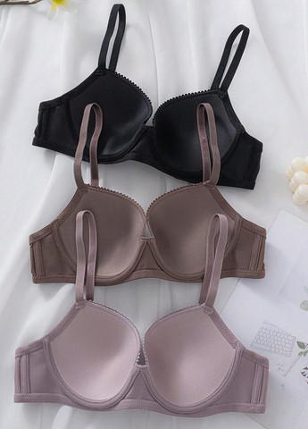 Комбинированный бюстгальтер (3 шт.) SHEIN с косточками полиамид