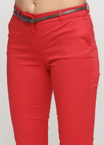 Красные кэжуал демисезонные зауженные брюки Camaieu