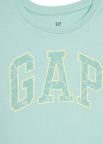 Бирюзовая летняя футболка Gap