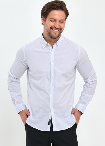 Белая классическая рубашка в горошек Trend Collection