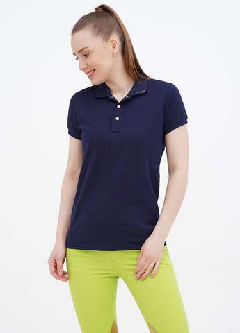 Женская темно-синяя футболка поло Ralph Lauren с логотипом
