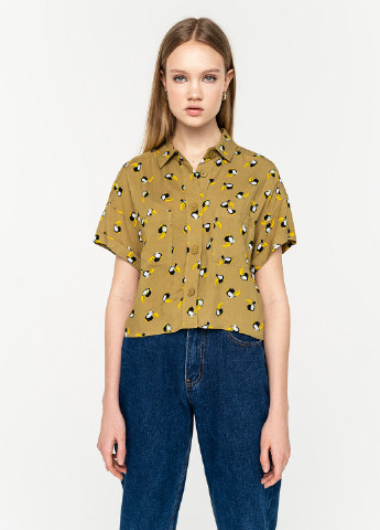 Оливковая (хаки) летняя блузка befree