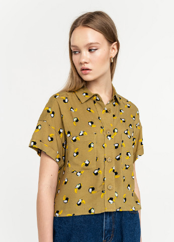 Оливковая (хаки) летняя блузка befree