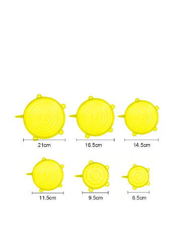 Крышка (6 шт.) HMD однотонная жёлтая