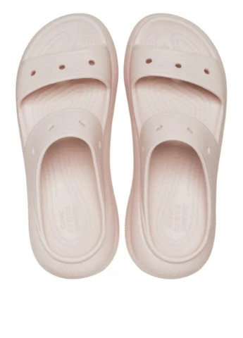 Пудровые шлепанцы Crocs с перфорацией