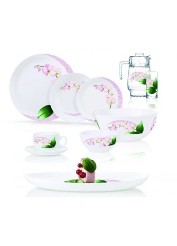 Столовий сервіз Diwali Pink Orchid 46 предметів Luminarc (254453740)