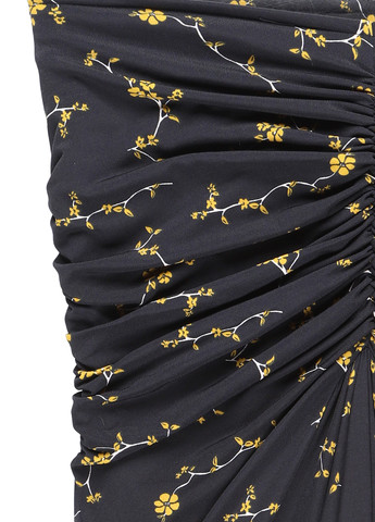 Черное коктейльное платье с открытыми плечами Apart с цветочным принтом