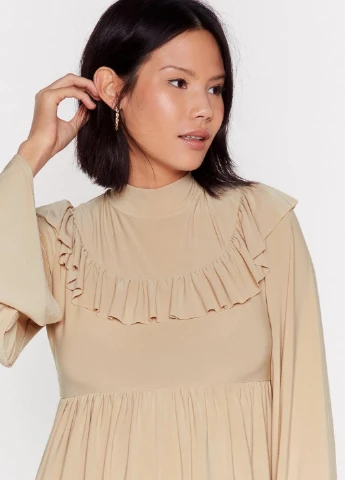Світло-бежева кежуал сукня Nasty Gal однотонна