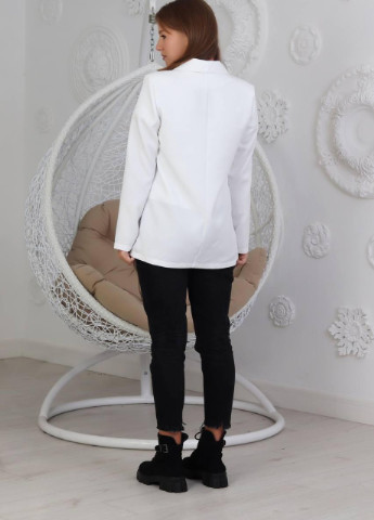 Женский классический пиджак с отложным воротником из крепкостюмки белого цвета р.50 378923 New Trend белый
